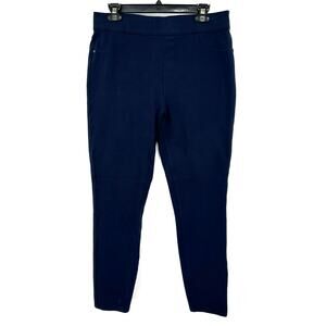 Spanx Size‎ XL Long Ankle Pants Deep Navy Blue with Pockets Rayon Casual